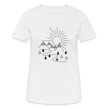 Camping in the mountains - Women's Breathable T-Shirt - white - Front - AI Model Female 172 dark (172cm)