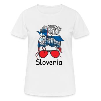 Slovenia Flag Balkans Slovenian Flag Vintage - Women's Breathable T-Shirt - white - Front - AI Model Female 172 dark (172cm)