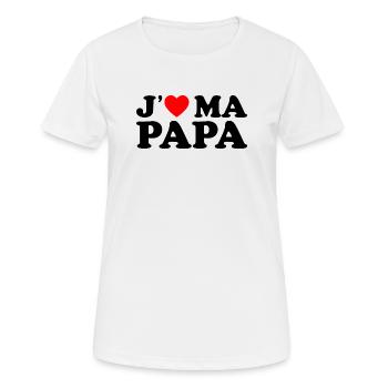 J'aime Mon Papa Cadeau Fête des Pères Coeur Rouge - T-shirt respirant Femme - blanc - Devant - AI Model Female 172 dark (172cm)