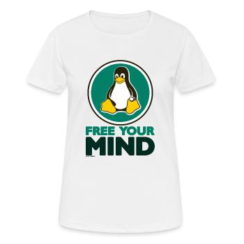 Free your Mind - Frauen T-Shirt atmungsaktiv - Weiß - Vorne - AI Model Female 172 dark (172cm)