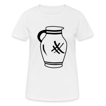Apfelwein Bembel FFM - Frauen T-Shirt atmungsaktiv - Weiß - Vorne - AI Model Female 172 dark (172cm)