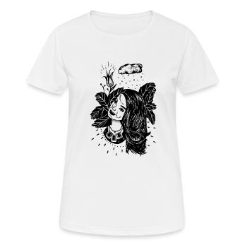 Frau Halskette - Frauen T-Shirt atmungsaktiv - Weiß - Vorne - AI Model Female 172 dark (172cm)