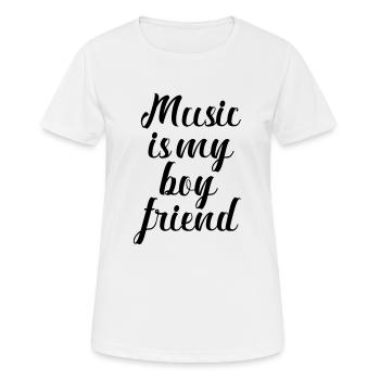 La musique est mon ami - T-shirt respirant Femme - blanc - Devant - AI Model Female 172 dark (172cm)
