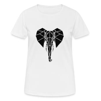 Geometric Stencilize Elephant - Women's Breathable T-Shirt - white - Front - AI Model Female 172 dark (172cm)