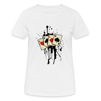 poker cards design Tee shirts manches longues - T-shirt respirant Femme - blanc - Devant - AI Model Female 172 dark (172cm)