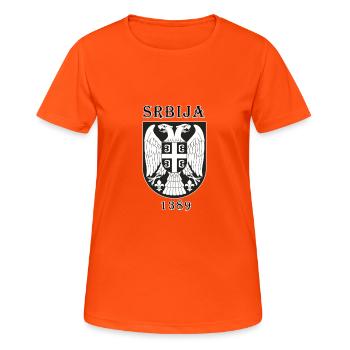 Srbija - T-shirt respirant Femme - orange néon - Devant - AI Model Female 172 dark (172cm)