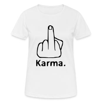 Doigts puants, karma - T-shirt respirant Femme - blanc - Devant - AI Model Female 172 dark (172cm)