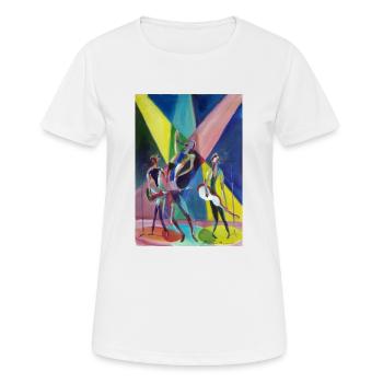 Groupe de rock - T-shirt respirant Femme - blanc - Devant - AI Model Female 172 dark (172cm)