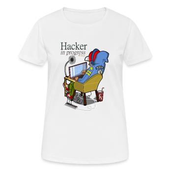 Hacker - T-shirt respirant Femme - blanc - Devant - AI Model Female 172 dark (172cm)