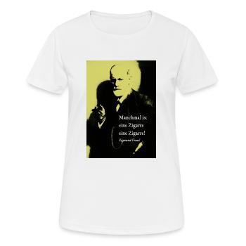 Freud citation fumeur de cigare - T-shirt respirant Femme - blanc - Devant - AI Model Female 172 dark (172cm)