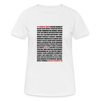 Es ist Grim Up North von der KLF - Frauen T-Shirt atmungsaktiv - Weiß - Vorne - AI Model Female 172 dark (172cm)