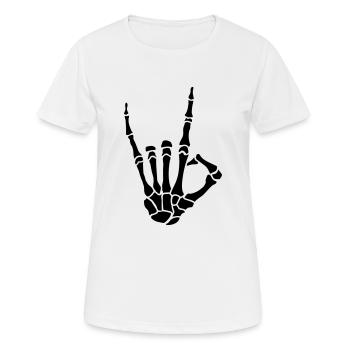 skelett_rock_1__f1 - T-shirt respirant Femme - blanc - Devant - AI Model Female 172 dark (172cm)