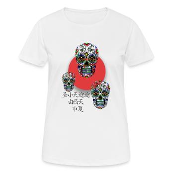 CALAVERA - Frauen T-Shirt atmungsaktiv - Weiß - Vorne - AI Model Female 172 dark (172cm)