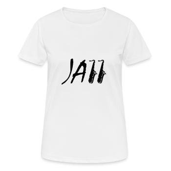Jazz - Frauen T-Shirt atmungsaktiv - Weiß - Vorne - AI Model Female 172 dark (172cm)