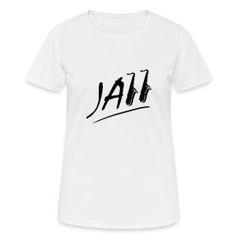 Jazz - Frauen T-Shirt atmungsaktiv - Weiß - Vorne - AI Model Female 172 dark (172cm)