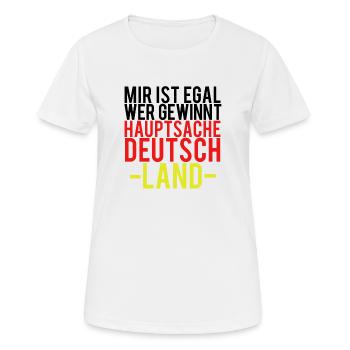 Deutschland Fussball Fußball - Frauen T-Shirt atmungsaktiv - Weiß - Vorne - AI Model Female 172 dark (172cm)