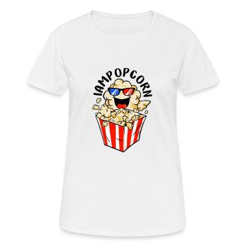 Popcorn - Frauen T-Shirt atmungsaktiv - Weiß - Vorne - AI Model Female 172 dark (172cm)