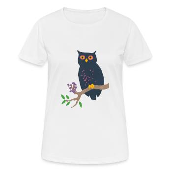 Owl and mushrooms - Women's Breathable T-Shirt - white - Front - AI Model Female 172 dark (172cm)