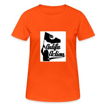 antifa - Maglietta da donna traspirante - arancione neon - Fronte - AI Model Female 172 dark (172cm)