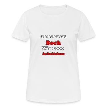 Arbeitslose - Frauen T-Shirt atmungsaktiv - Weiß - Vorne - AI Model Female 172 dark (172cm)