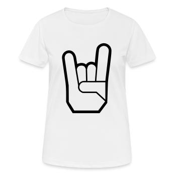 Rock Hand Pommesgabel Devilhand - Frauen T-Shirt atmungsaktiv - Weiß - Vorne - AI Model Female 172 dark (172cm)