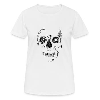 Skull / mushrooms - Women's Breathable T-Shirt - white - Front - AI Model Female 172 dark (172cm)