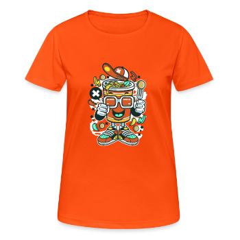 Noodle cup - Women's Breathable T-Shirt - neon orange - Front - AI Model Female 172 dark (172cm)