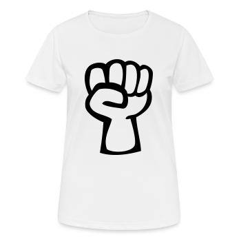 poing symbol politic sign fun fist - T-shirt respirant Femme - blanc - Devant - AI Model Female 172 dark (172cm)