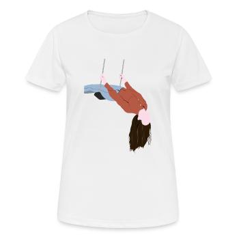 Mädchen auf Schaukel- Girl - Frauen T-Shirt atmungsaktiv - Weiß - Vorne - AI Model Female 172 dark (172cm)
