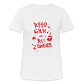 garder le calme et tuer les zombies - T-shirt respirant Femme - blanc - Devant - AI Model Female 172 dark (172cm)