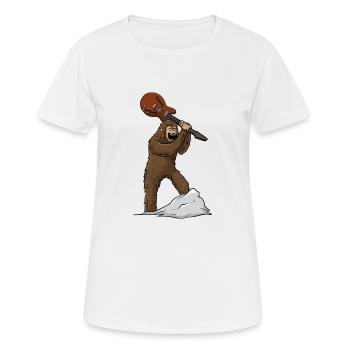 Bigfoot Guitare électrique Guitariste Rock Metal Bassist - T-shirt respirant Femme - blanc - Devant - AI Model Female 172 dark (172cm)