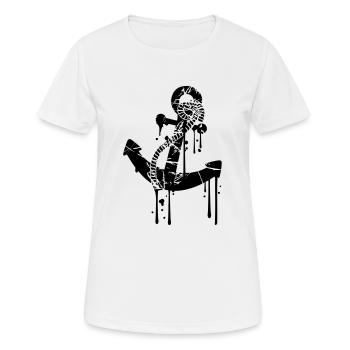 wet anchor tattoo wet drop graffiti tears scratch - Women's Breathable T-Shirt - white - Front - AI Model Female 172 dark (172cm)