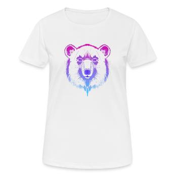 Bär (Zeichnung, bunt) - Frauen T-Shirt atmungsaktiv - Weiß - Vorne - AI Model Female 172 dark (172cm)