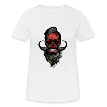 tete de mort hipster barbu barbu crane pirate - T-shirt respirant Femme - blanc - Devant - AI Model Female 172 dark (172cm)