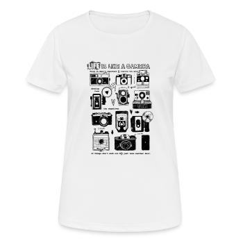 appareil photo - T-shirt respirant Femme - blanc - Devant - AI Model Female 172 dark (172cm)