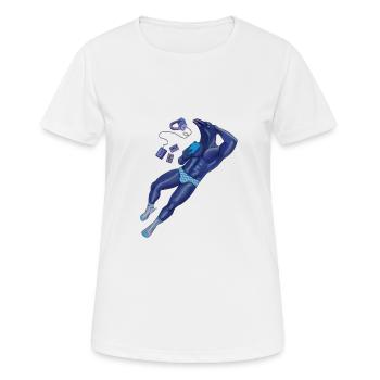 blaue Krähe - Frauen T-Shirt atmungsaktiv - Weiß - Vorne - AI Model Female 172 dark (172cm)