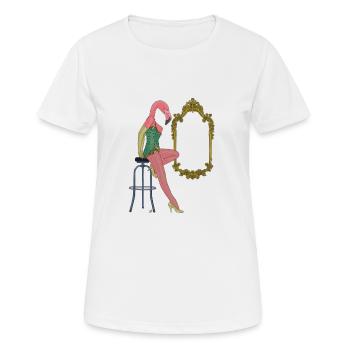 femme flamenco - T-shirt respirant Femme - blanc - Devant - AI Model Female 172 dark (172cm)