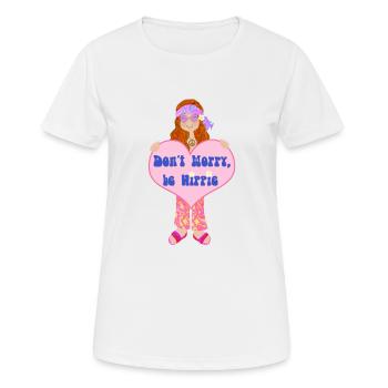 MÄDCHEN HIPPIE Din A1 - Frauen T-Shirt atmungsaktiv - Weiß - Vorne - AI Model Female 172 dark (172cm)