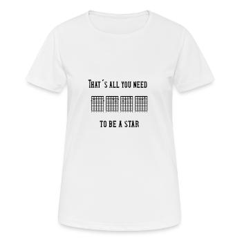 That´s all you need to be a star - Frauen T-Shirt atmungsaktiv - Weiß - Vorne - AI Model Female 172 dark (172cm)