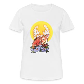 Schläfriges Kitz - Frauen T-Shirt atmungsaktiv - Weiß - Vorne - AI Model Female 172 dark (172cm)