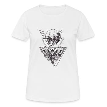 Motte Lune Skull Tattoo Graphisme Shirt - T-shirt respirant Femme - blanc - Devant - AI Model Female 172 dark (172cm)