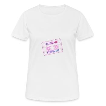 RetroWave SynthWave cassette - Women's Breathable T-Shirt - white - Front - AI Model Female 172 dark (172cm)