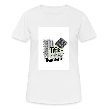 NOAH Tiertransporte - Frauen T-Shirt atmungsaktiv - Weiß - Vorne - AI Model Female 172 dark (172cm)