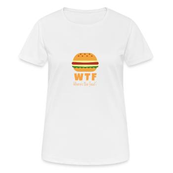 Où est la nourriture? - T-shirt respirant Femme - blanc - Devant - AI Model Female 172 dark (172cm)