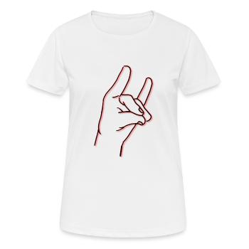 Handzeichen oder so - Frauen T-Shirt atmungsaktiv - Weiß - Vorne - AI Model Female 172 dark (172cm)