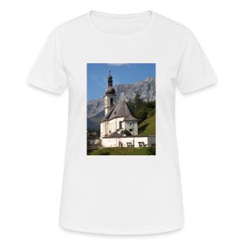 Ramsauer Kirche bei Berchtesgaden - Frauen T-Shirt atmungsaktiv - Weiß - Vorne - AI Model Female 172 dark (172cm)