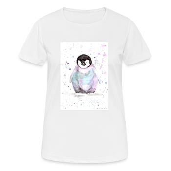 Petit pingouin - T-shirt respirant Femme - blanc - Devant - AI Model Female 172 dark (172cm)