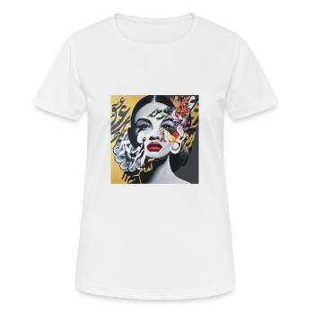 Calligraphie femme perse - T-shirt respirant Femme - blanc - Devant - AI Model Female 172 dark (172cm)