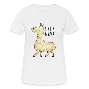 Lama Bla Bla Bla - T-shirt respirant Femme - blanc - Devant - AI Model Female 172 dark (172cm)
