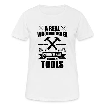 Carpenter Planer Saw Slogan Cadeau Charpentier - T-shirt respirant Femme - blanc - Devant - AI Model Female 172 dark (172cm)